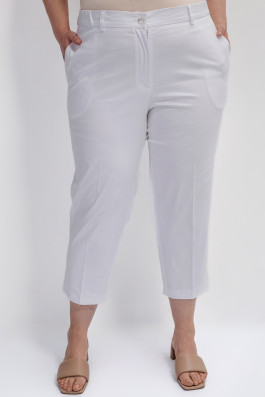 Белые зауженные брюки из хлопка арт.3716