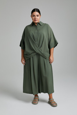 Брюки-юбка, хаки арт.4034