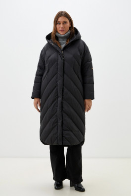 Стёганый черный пуховик *PREMIUM арт.3869