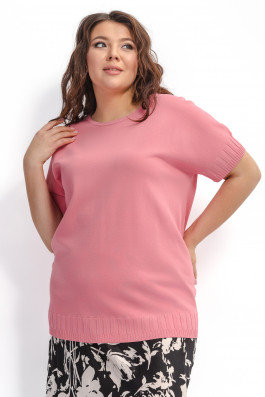 Вязаный джемпер из вискозы, цвет лосось арт.3629 