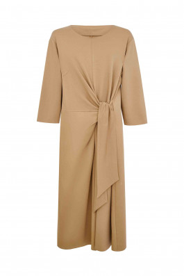 Платье с узлом бежевое арт.3563