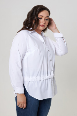 Хлопковая белая рубашка с кулиской арт.3403