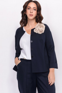 Бежевая брошь из ткани арт.0002