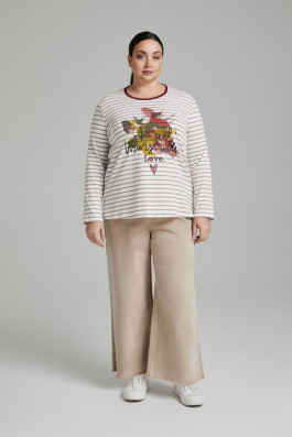 Джинсы бежевые с необработанным краем арт.4083