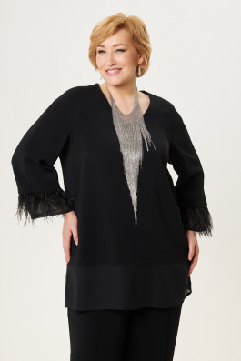 Нарядная блуза с перьями арт.3457