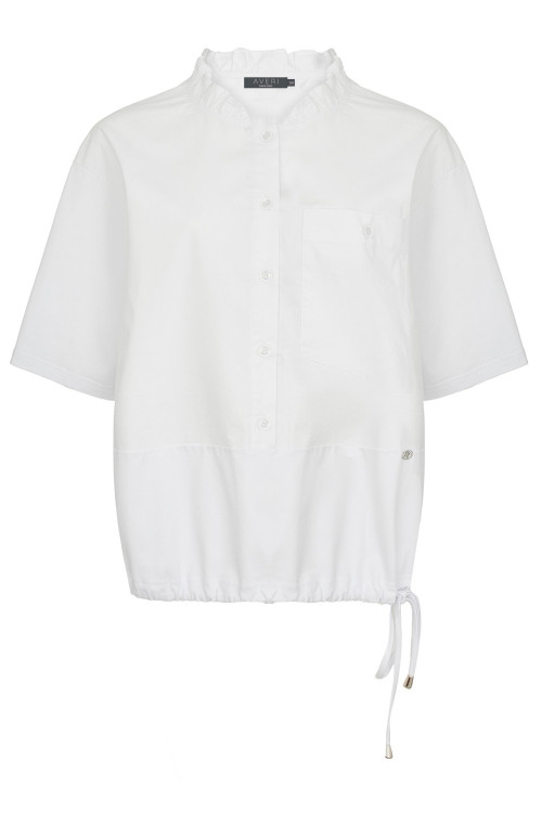 Хлопковая белая блуза с кулиской арт.3279