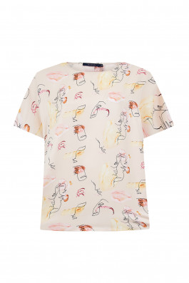 Топ с принтом "Лица" арт.3749