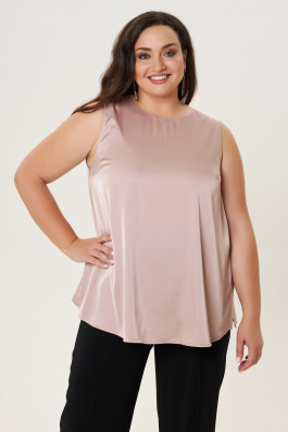 Светло-пудровый шелковистый топ арт.3559