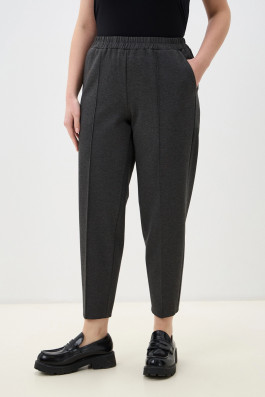 Серые трикотажные брюки с застроченными стрелками арт.4169