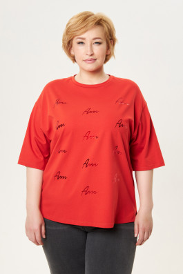 Футболка с принтом арт.3454 терракот