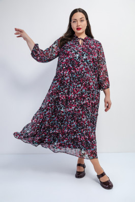 Платье сине-бордовое *PREMIUM арт.3903