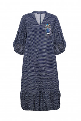 Платье из принтованного хлопка с воланами арт.3733 