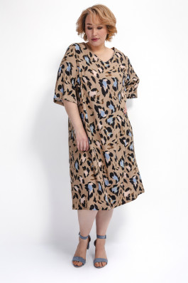 Платье из вискозы с анималистичным принтом *PREMIUM арт.3727