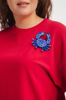 Брошь КРАБ синий