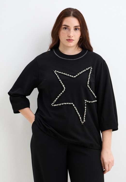 Свитшот с аппликацией звезда арт.4317 черный