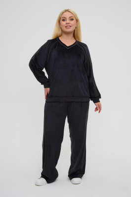 Широкие бархатные брюки арт.4346