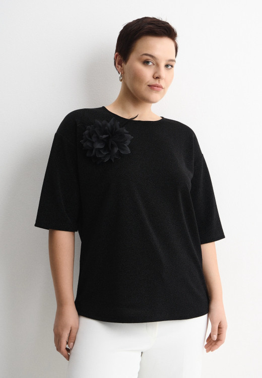 Нарядная блуза с брошью арт.4350