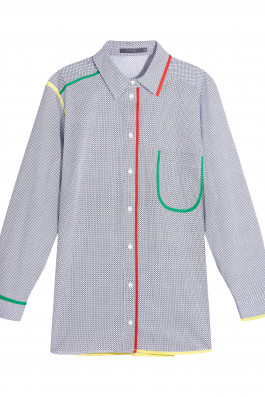 Рубашка c контрастной отделкой в клетку арт.3753