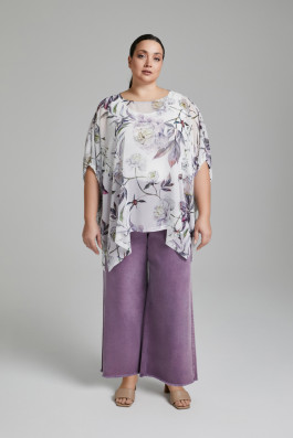 Джинсы фиолетовые с необработанным краем арт.4083