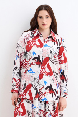 Рубашка вискозная графити арт.4005