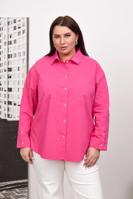 Ярко-розовая хлопковая рубашка арт.4359