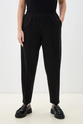 Брюки трикотажные с разрезами внизу, темно-серый меланж, арт.4170