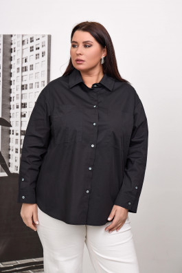 Черная хлопковая рубашка арт.4378