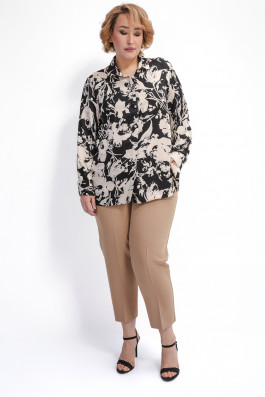 Зауженные бежевые брюки со стрелками арт.3607