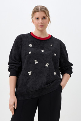 Свитшот с кристаллами Сваровски *PREMIUM арт.4016