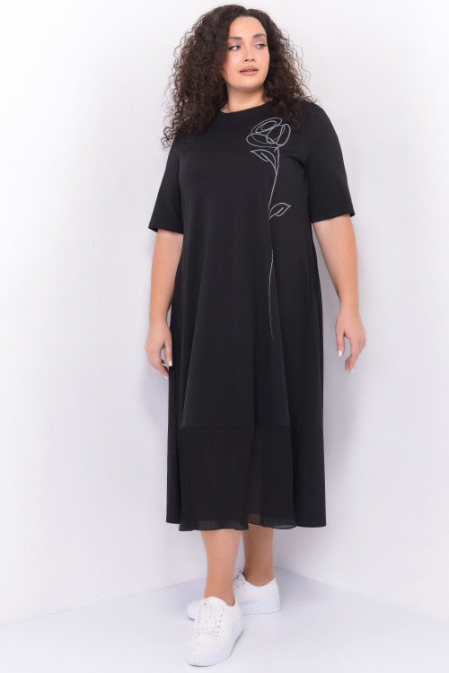 ​Трикотажное платье с плиссировкой арт.3210