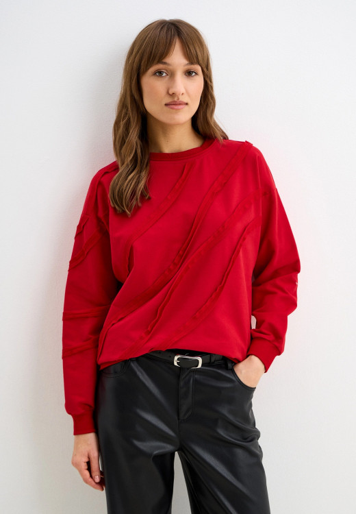 Свитшот алый с волнами