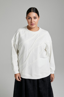 Свитшот белый с волнами с пич-эффектом арт. 4017