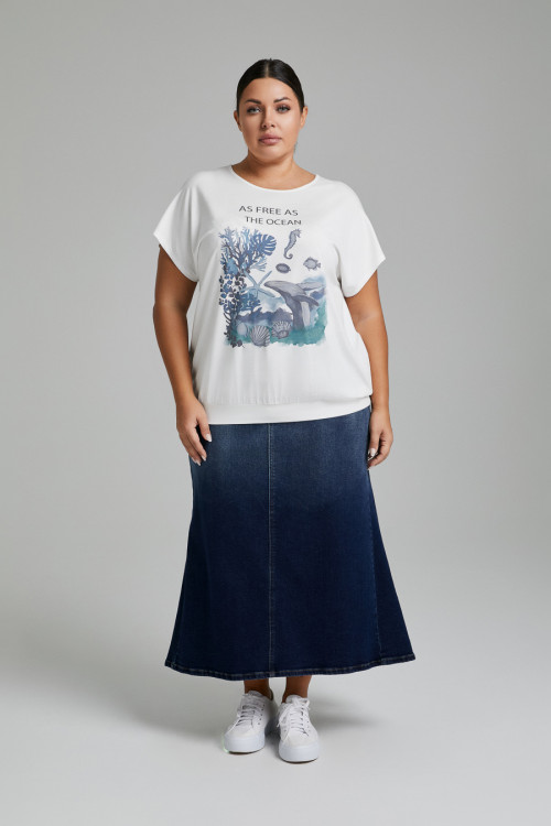 Юбка синяя прямая