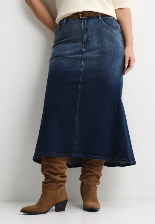 Юбка синяя прямая