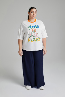 Брюки из жатой ткани арт.4096