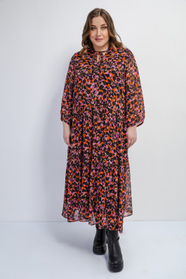 Платье коричнево-оранжевое *PREMIUM арт.3903