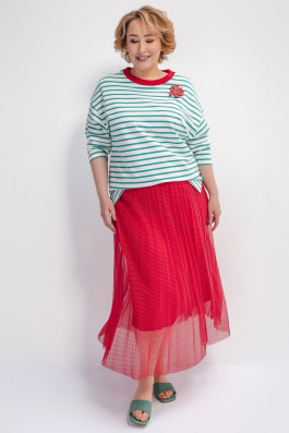 Юбка в красную полоску арт.3724